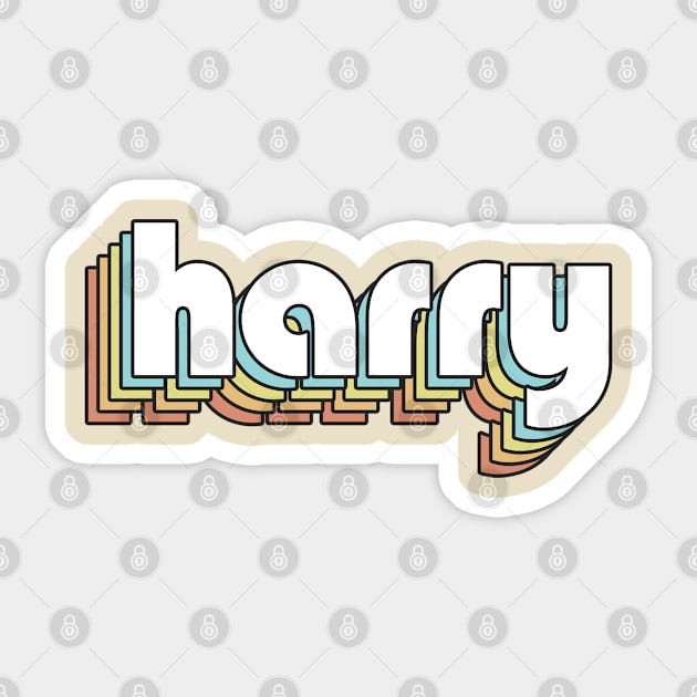 Harry Retro Rainbow Typography Faded Style Sticker by Paxnotods